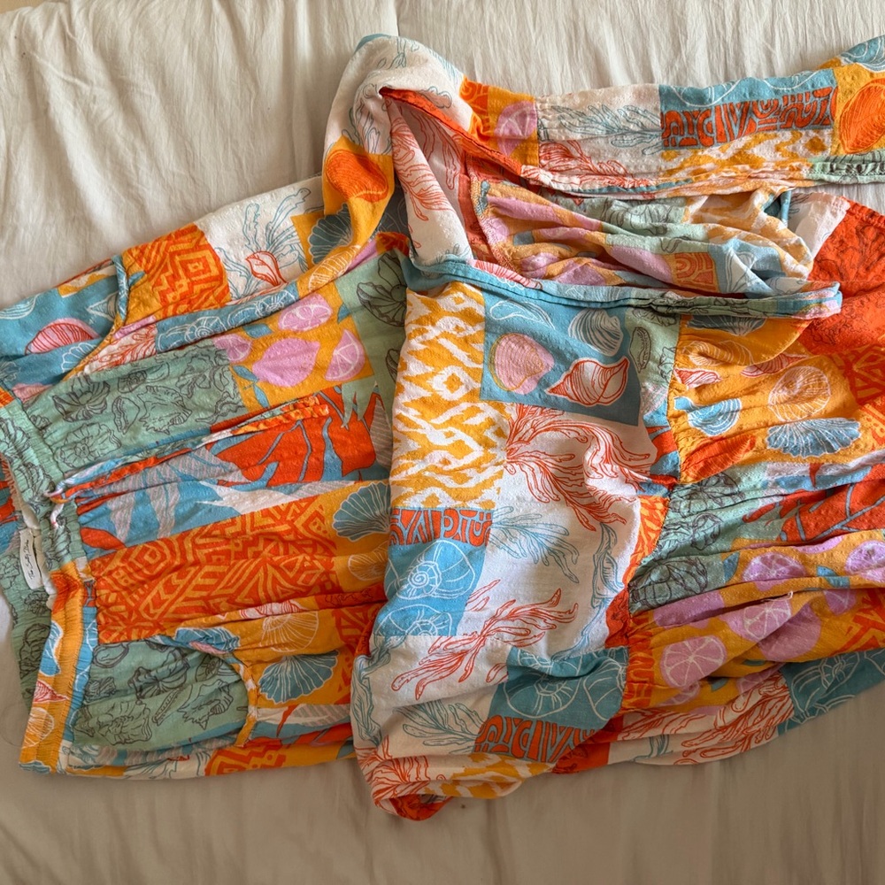 Patchwork Coastal Print Maxi Skirt - Picture 3 of 4
